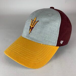 Arizona State Sun Devils NCAA Maroon Gold Gray 47 Brand Clean Up Strapback Hat